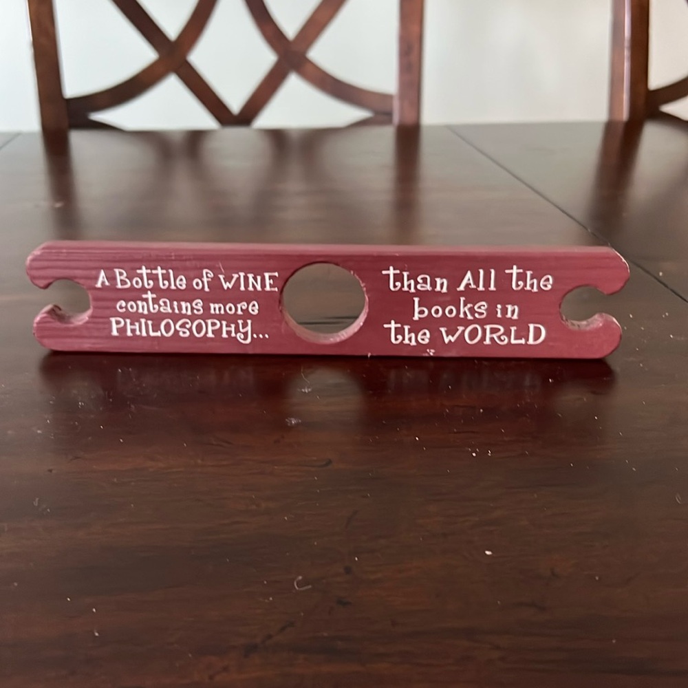Wine philosophy wooden sign